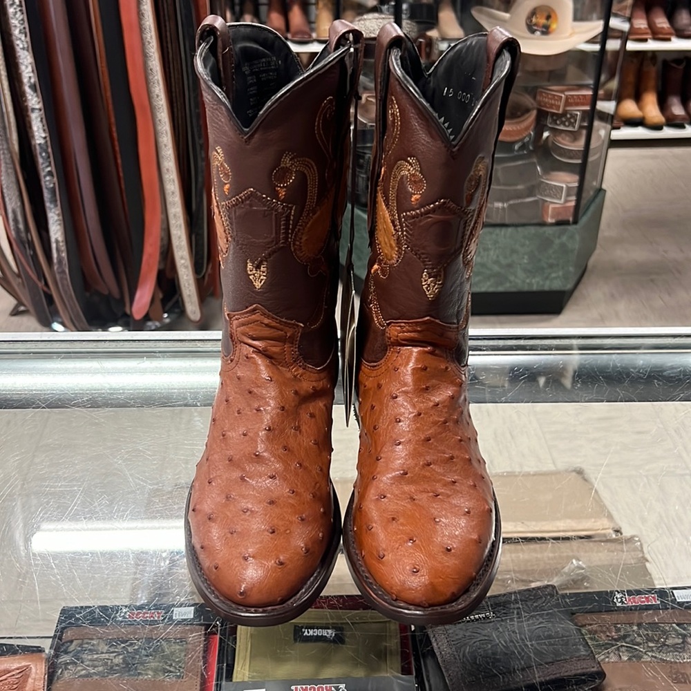 Genuine ostrich roper boot